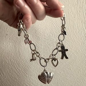 james avery charm bracelet - size small with 9 charms